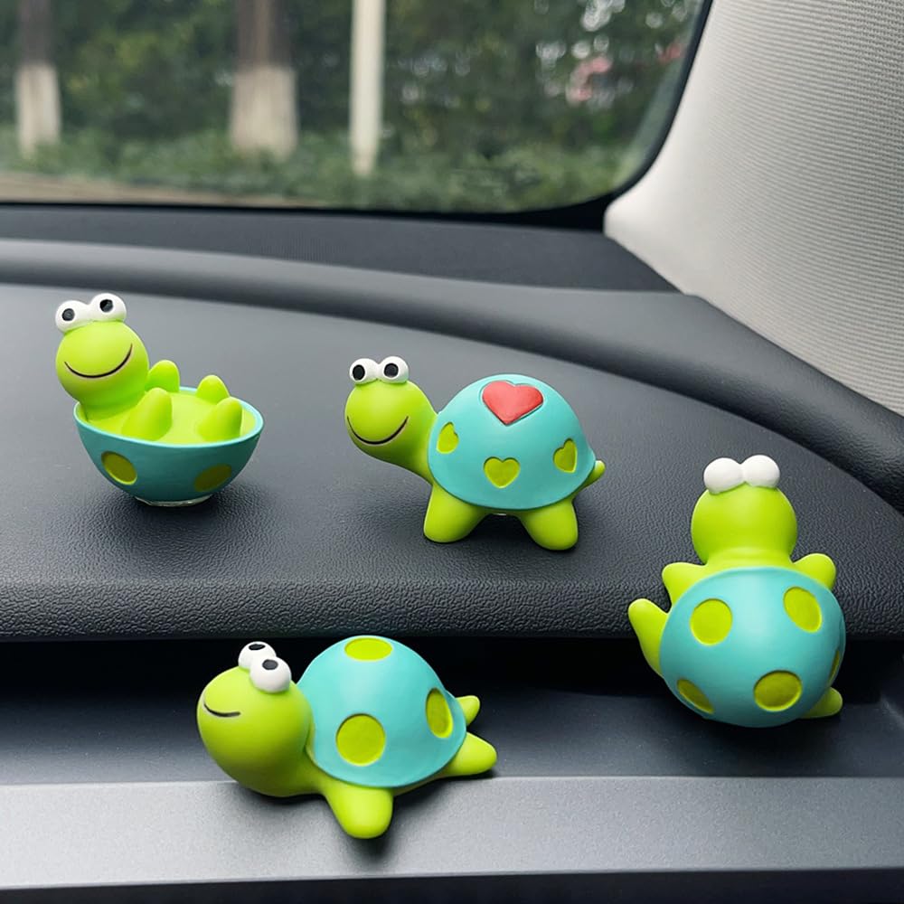 STHIRA® 4 Pcs Mini Resin Tortoise Figurines Cute Car Accessories, Funny Turtles Rear View Mirror & Dashboard Decorations STHIRA® 4 Pcs Mini Resin Tortoise Figurines Cute Car Accessories, Funny Turtles Rear View Mirror & Dashboard Decorations
